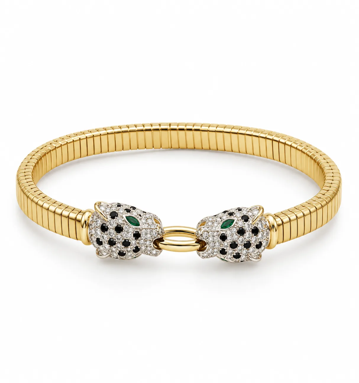 Double Panther Statement Bangle