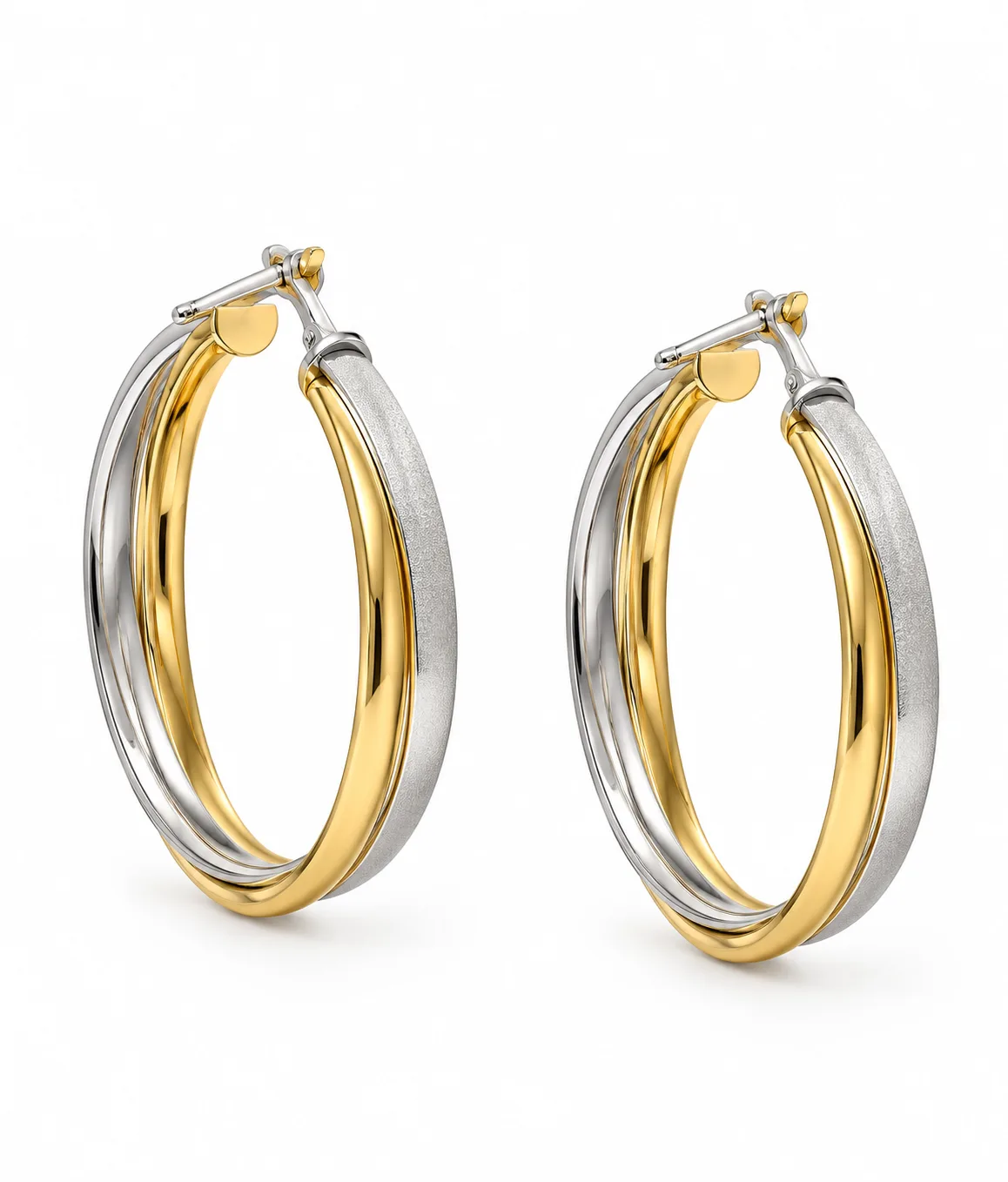 Duet Two-Tone Hoops