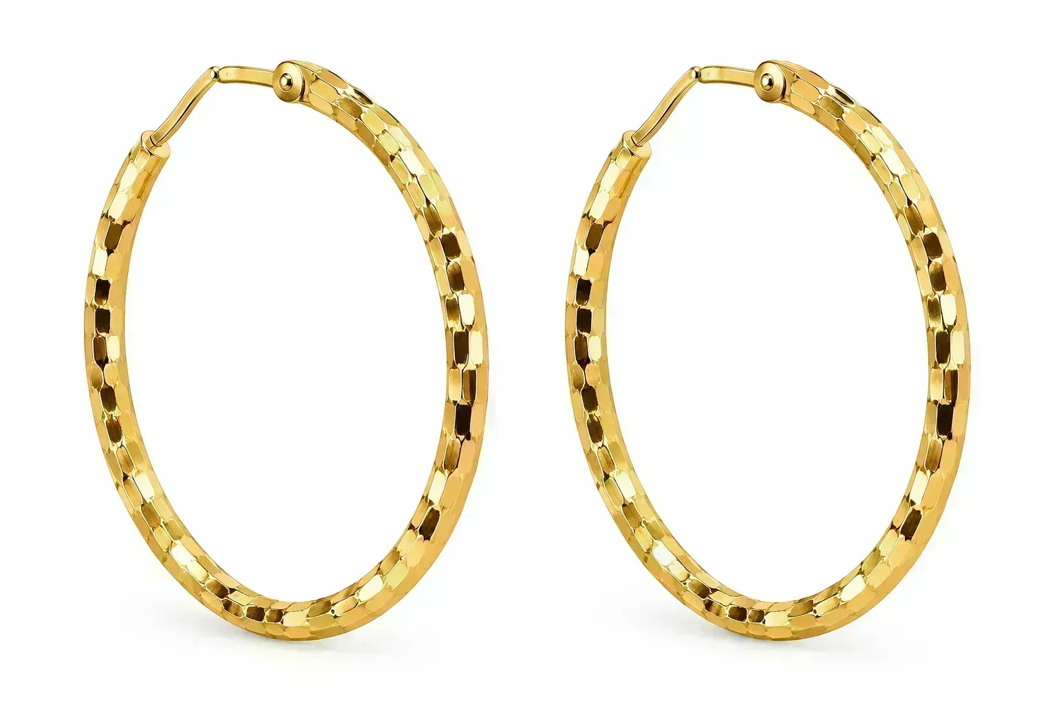 Fiorentino Diamond-Cut Hoops