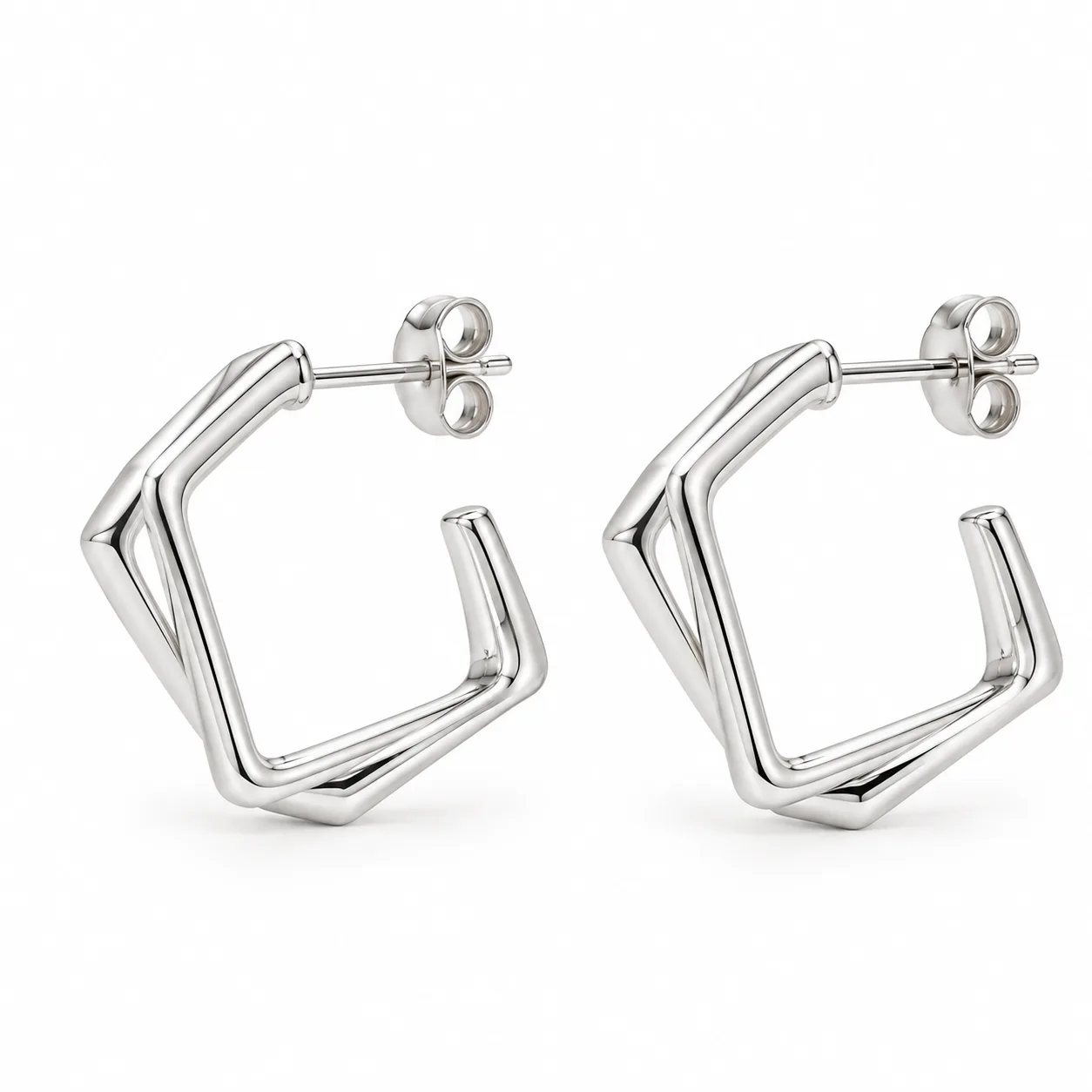 Geometric Hoop Earrings 