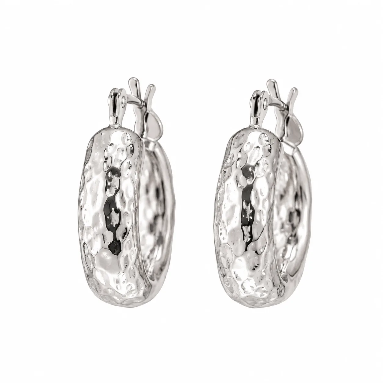 Hammered Hoop Earrings