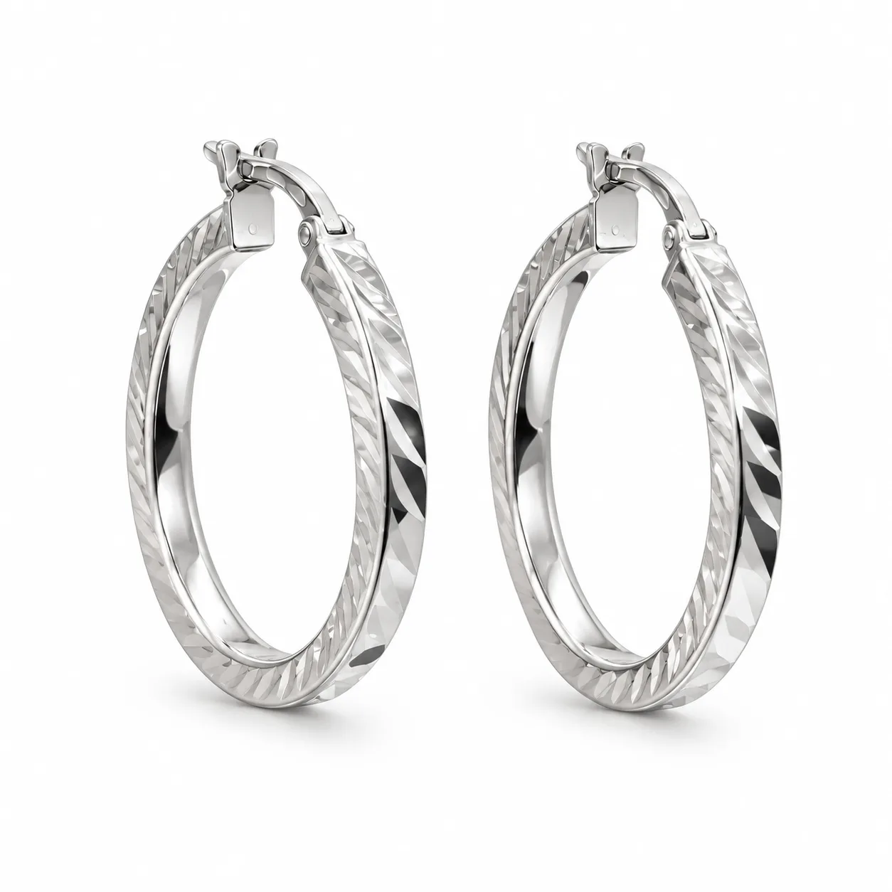 Silver Radiance Hoop Earrings
