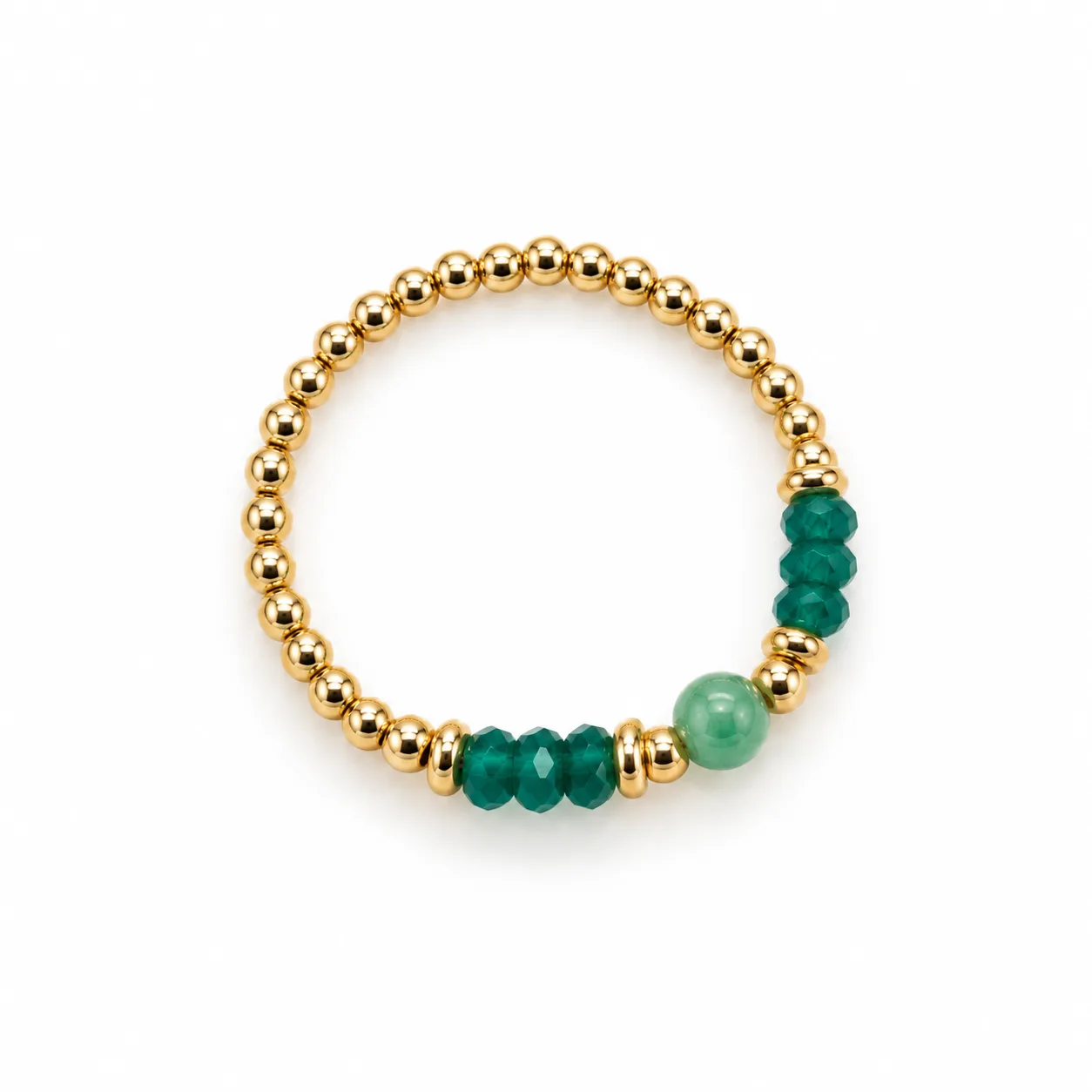 Stretchy Green Gemstone Ring